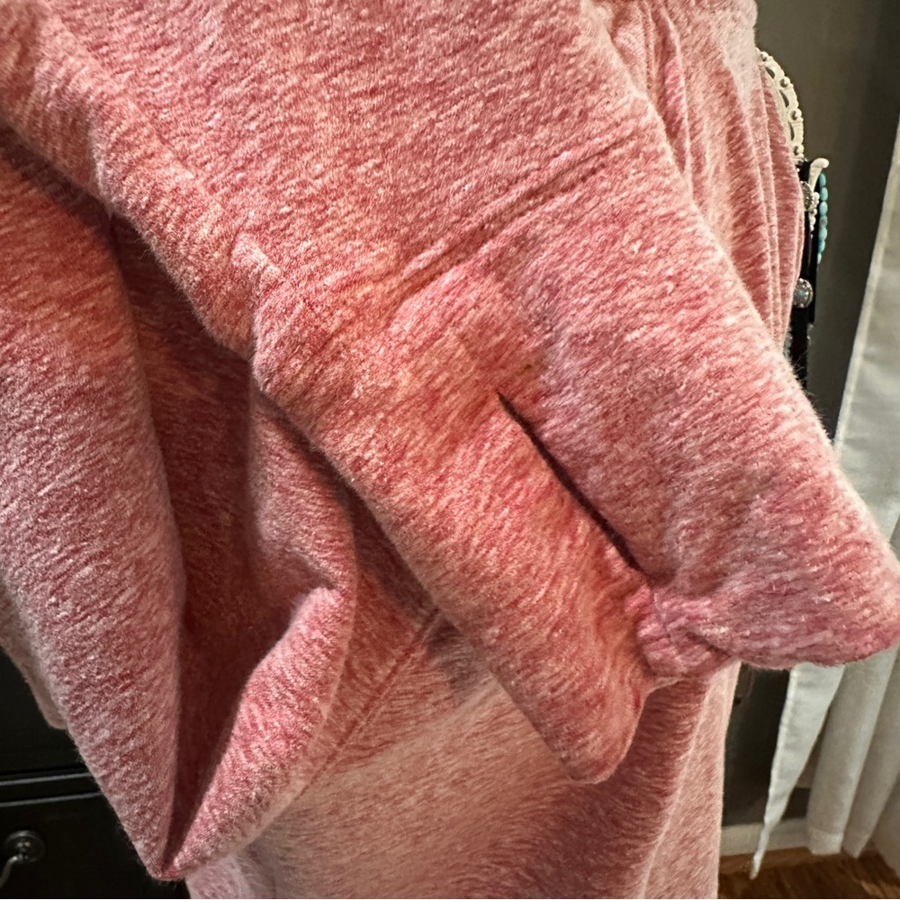 Athleta Cozy Cowl Neck Pullover Top Heathered Pink Thumbholes Size L - Picture 7 of 16